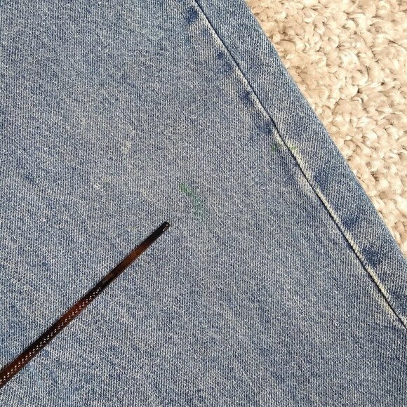 Levis 505 Jeans Mens 35x30 (Fits 33x25) Blue Straight Orange Tab Vintage Distres - Picture 5 of 16